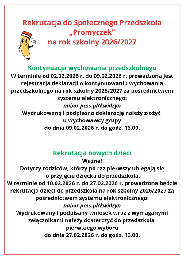 2026 rekrutacja do przedszkola b